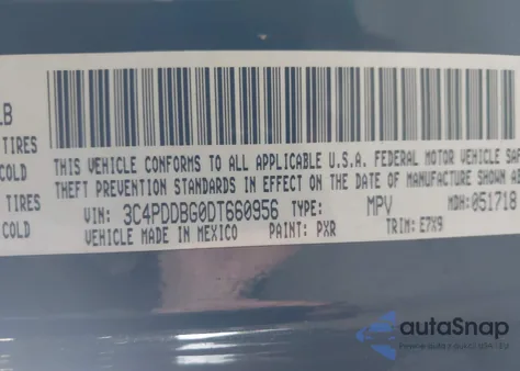 2013 Dodge Journey Sxt из США, поврежденный, VIN 3C4PDDBG0DT660956